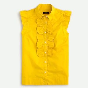 Ruffled cotton poplin top NWOT